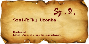 Szalóky Uzonka névjegykártya